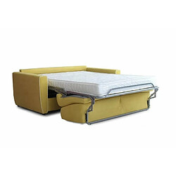 Inside 75 Canapé convertible EXPRESS 140 cm GAVINA matelas 16 cm tissu bleu passepoil blanc