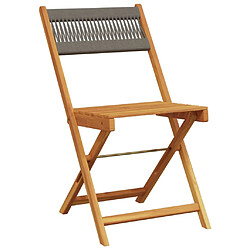 Avis vidaXL Chaises de bistrot lot de 2 gris bois d'acacia et corde