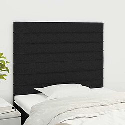 Maison Chic Lot de 2 Têtes de lit design pour chambre - Décoration de lit Noir 80x5x78/88 cm Tissu -MN91349