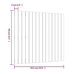 vidaXL Tête de lit murale 95,5x3x90 cm Bois massif de pin pas cher