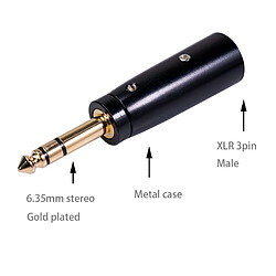 Avis 1/4 "TRS à XLR Mâle 3 Broches Audio Converter Adaptateur Stéréo Équilibrée Signal D'interconnexion Trimestre pouces à XLR idéal pour les