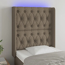 Maison Chic Tête de lit scandinave à LED,meuble de chambre Taupe 83x16x118/128 cm Tissu -MN44854