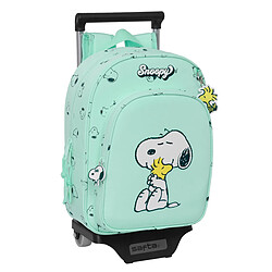 Cartable à roulettes Snoopy Groovy Vert 26 x 34 x 11 cm