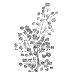 Branche de Fleurs Souffle Polaire 75cm Argent