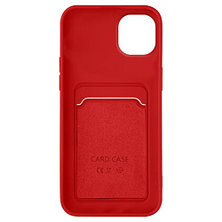 Avizar Coque iPhone 14 Plus Silicone Souple Porte-carte rouge