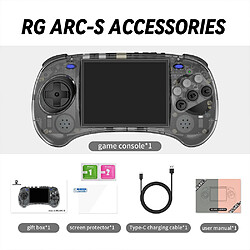 Console de jeu ANBERNIC RG ARC-S, carte TF 128 Go, Linux 16 Go- Noir transparent pas cher