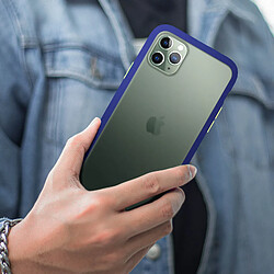 Acheter Avizar Coque iPhone 11 Pro Dos Translucide Contour Coloré Mate Rigide Antichoc - Bleu