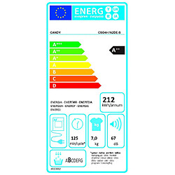 Sèche-linge pompe à chaleur avec condenseur 60cm 7kg blanc - cso4h7a2des - CANDY