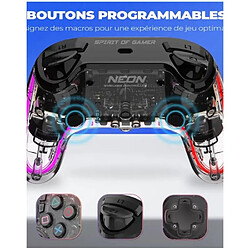 Avis Spirit of Gamer Manette PS4 Bluetooth NEON BLUETOOTH Lumineuse RGB 3.5 JACK PC, iOS ou Android.