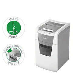 Destructeur de papier automatique Leitz IQ 150 Autofeed P4 - Détruit 150 feuilles - Corbeille 44L - Coupe particule - Blanc