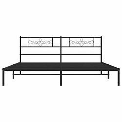 Maison Chic Lit adulte - Cadre de lit métal avec tête de lit,Structure du lit Contemporain pour chambre noir 183x213 cm -MN65421 pas cher