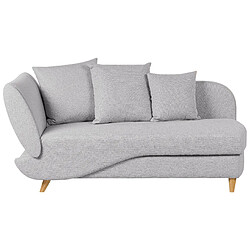 Beliani Chaise longue côté gauche en tissu gris clair MERI II