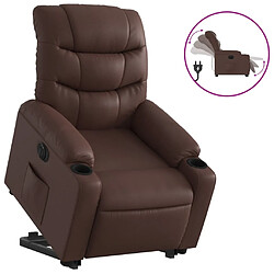 vidaXL Fauteuil inclinable électrique marron similicuir