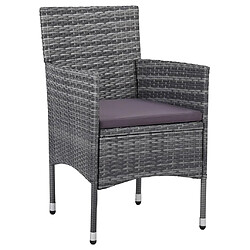 Avis Maison Chic Mobilier à dîner 3 pcs de jardin - Ensemble table et chaises d'extérieur - Salon/Mobilier de jardin classique Résine tressée Gris -MN43855