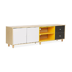 ICONIK INTERIOR Meuble TV en Bois - Design Scandinave - Bena Multicolore