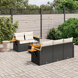 Maison Chic Salon de jardin 6 pcs avec coussins | Ensemble de Table et chaises | Mobilier d'Extérieur noir résine tressée -GKD45922