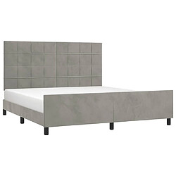 Avis Maison Chic Lit adulte - Cadre Structure de lit avec tête de lit Contemporain Gris clair 160x200 cm Velours -MN28468