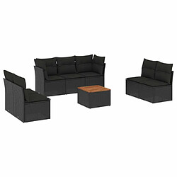 Maison Chic Salon de jardin 8 pcs avec coussins | Ensemble de Table et chaises | Mobilier d'Extérieur noir résine tressée -GKD54608