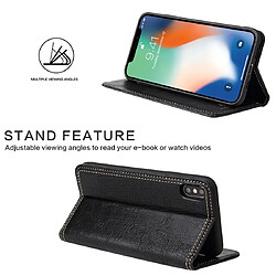 Avis Wewoo Housse Coque Pour iPhone XR rétro écorce d'arbre Texture PU magnétique horizontal Flip étui en cuir avec support et fentes cartes et portefeuille noir