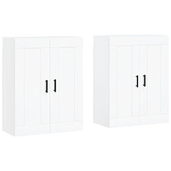 Maison Chic Lot de 2 Armoires murales,Meuble de Rangement,Armoire Suspendue blanc bois d'ingénierie -MN29714