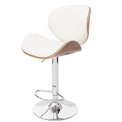 Mendler Tabouret Foxrock, chaise de bar, bois courbé desgin rétro ~ aspect noix, crème pas cher