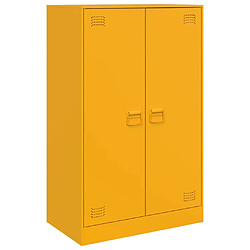 vidaXL Buffet jaune moutarde 67x39x107 cm acier