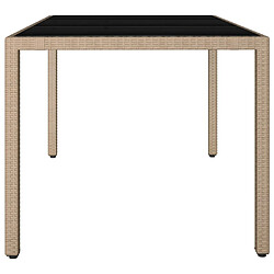 Acheter Maison Chic Table de jardin | Table d'extérieur plateau en verre Résine tressée verre trempé -GKD93556