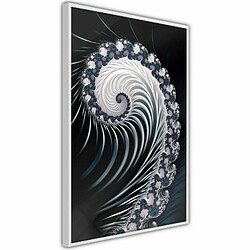 Paris Prix Affiche Murale Encadrée Fractal Spiral Negative 20 x 30 cm Blanc