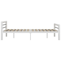 Acheter Maison Chic Lit adulte - Lit simple Cadre de lit,Structure du lit Contemporain Blanc et noir Métal 160 x 200 cm -MN96346