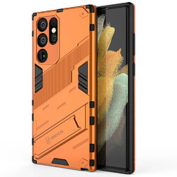 Coque en TPU antichoc avec béquille orange pour votre Samsung Galaxy S22 Ultra 5G