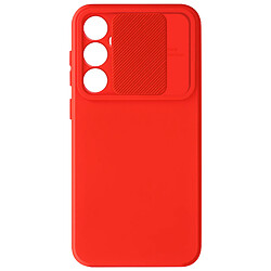 Avizar Coque pour Samsung Galaxy S23 FE Silicone Cache Caméra Coulissant Rouge