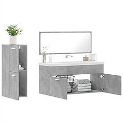 Avis vidaXL Ensemble de meubles de salle de bain 3 pcs gris béton