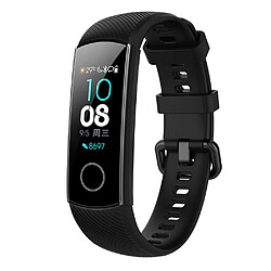 Bracelet en silicone remplacement, longueur : 95.6+124.8mm noir pour votre Huawei Honor Band 4