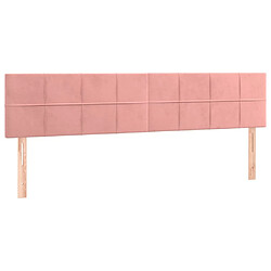 Maison Chic Lot de 2 Têtes de lit design pour chambre - Décoration de lit Rose 100x5x78/88 cm Velours -MN63969