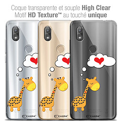 Caseink Coque Housse Etui Wiko View 2 (6.0 ) [Crystal Gel HD Collection Love Saint Valentin Design Girafe Amoureuse - Souple - Ultra Fin - Imprimé en France]