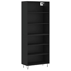 vidaXL Buffet noir 69,5x32,5x180 cm bois d'ingénierie