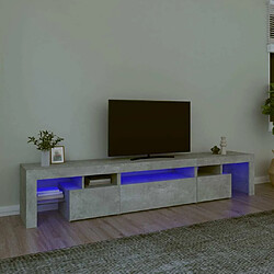 Maison Chic Meubles TV avec lumières LED - Banc TV pour salon Gris béton 215x36,5x40 cm -MN65277