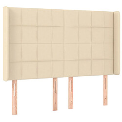 Maison Chic Tête de lit scandinave avec oreilles,meuble de chambre Crème 147x16x118/128 cm Tissu -MN70378