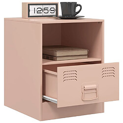 Acheter vidaXL Table de chevet rose 34,5x39x44 cm acier