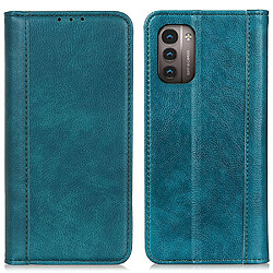 Etui en PU texture litchi, fermeture magnétique avec support, vert pour votre Nokia G11/G21