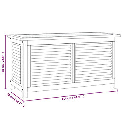 vidaXL Boîte de rangement jardin et sac 114x50x58 cm bois massif teck pas cher