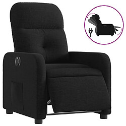 vidaXL Fauteuil inclinable électrique Noir Tissu