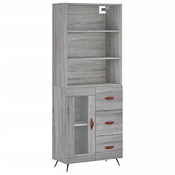 vidaXL Buffet haut Sonoma gris 69,5x34x180 cm Bois d'ingénierie