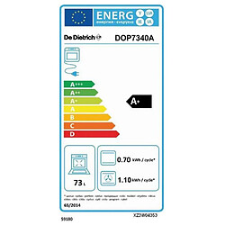 Four intégrable multifonction 73l 60cm a+ pyrolyse, noir - DOP7340A - DE DIETRICH