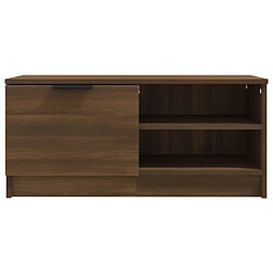 Maison Chic Meuble TV scandinave - Banc TV pour salon Chêne marron 80x35x36,5 cm Bois d'ingénierie -MN85213 pas cher