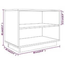 vidaXL Armoire à chaussures Noir 60x34x45 cm Bois de pin massif pas cher