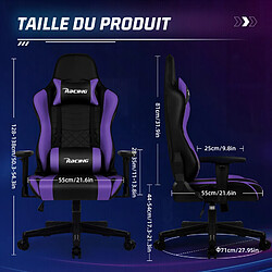 Acheter Lexzurn Chaise Gaming Ergonomique inclinable 90° à 170°- Hauteur et coussins réglables, Charge 150Kg