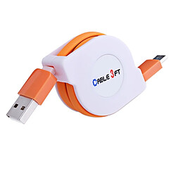 Wewoo Câble Orange pour Samsung Galaxy S8 & S8 + / LG G6 / Huawei P10 & P10 Plus / Xiaomi Mi6 & Max 2 et autres Smartphones 1m 2A 110 fils de cuivre noyau rétractable USB-C / Type-C vers USB de chargement de synchronisation de données,