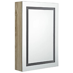 Helloshop26 Armoire de salle de bain à miroir led 50x13x70 cm chêne 02_0006588 