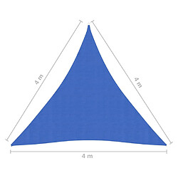 vidaXL Voile d'ombrage 160 g/m² Bleu 4x4x4 m PEHD pas cher